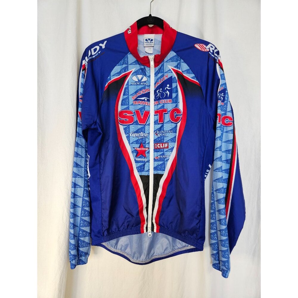 VOLER Mens Cycling Jacket Size Large Full Zip Silicon Triathlon Club NICE!